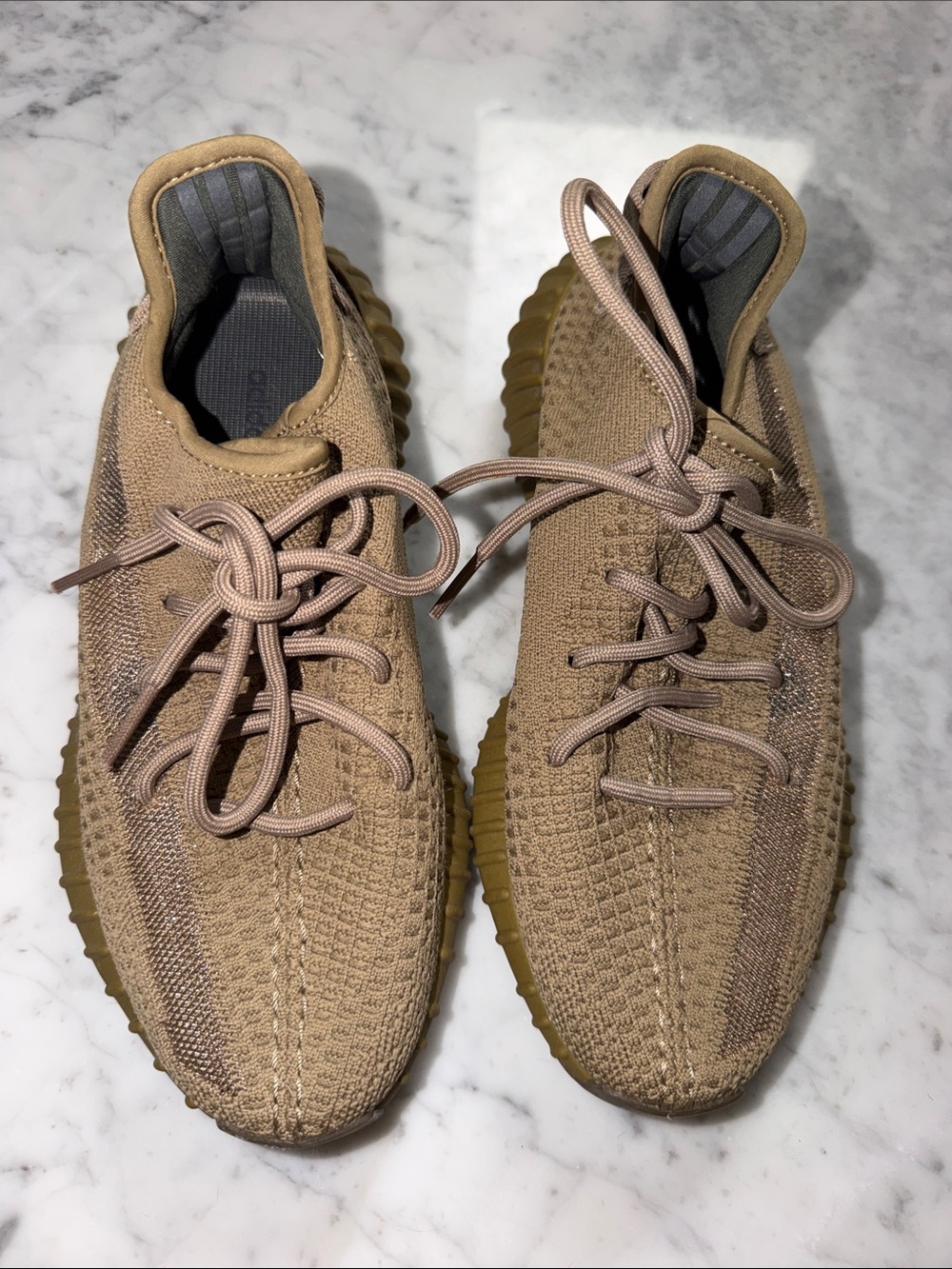 Adidas Yeezy Unisex Athletic Lace-Up Sneaker in Tan